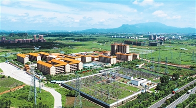 220千伏方竹变电站扩建工程近日成功投运。图为方竹站扩建工程全景。韦振宏摄